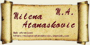 Milena Atanasković vizit kartica